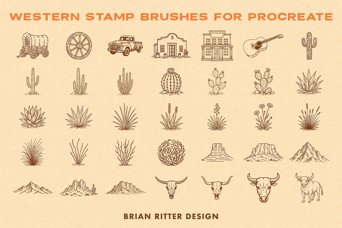 Western Stamp Brushes, a Brush Add-On by Brian Ritter Design (Photo 4 of 5)