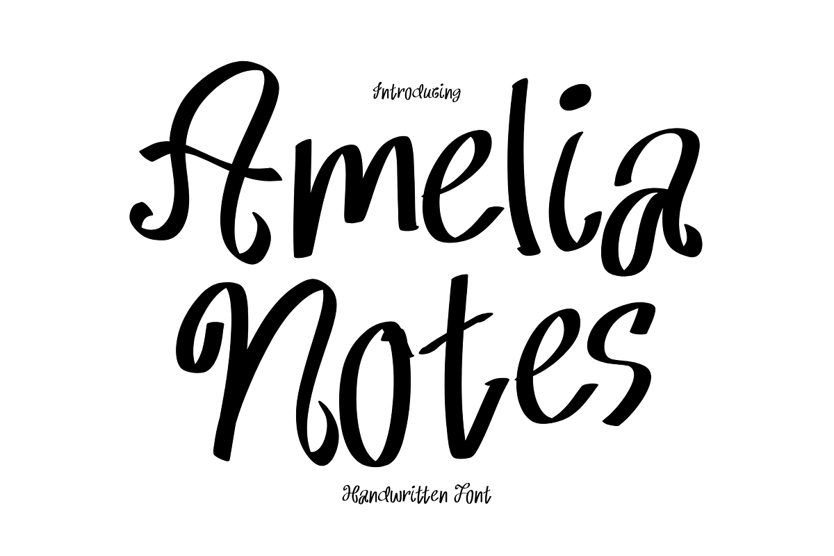 Amelia Notes is a handwritten font, a Handwritten Font by Brown Cupple (Photo 1 of 7)