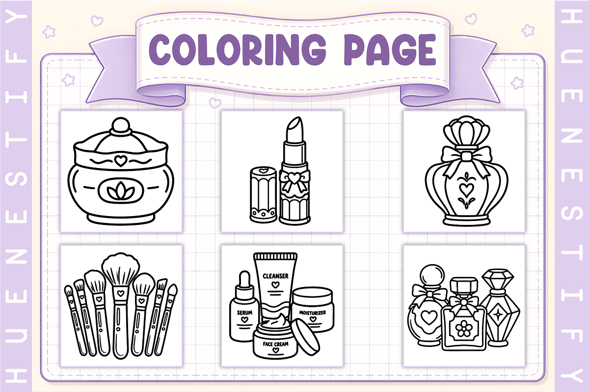 Beauty Stuff Coloring Book, a Decorative Illustration by HueNestify (Photo 2 of 4)