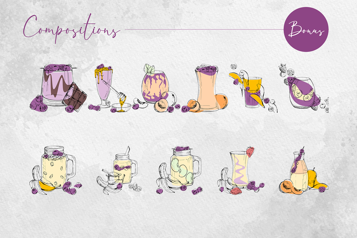 Blueberry smoothies & milkshakes, a Food Illustration by MsFlaffy (Photo 9 of 18)