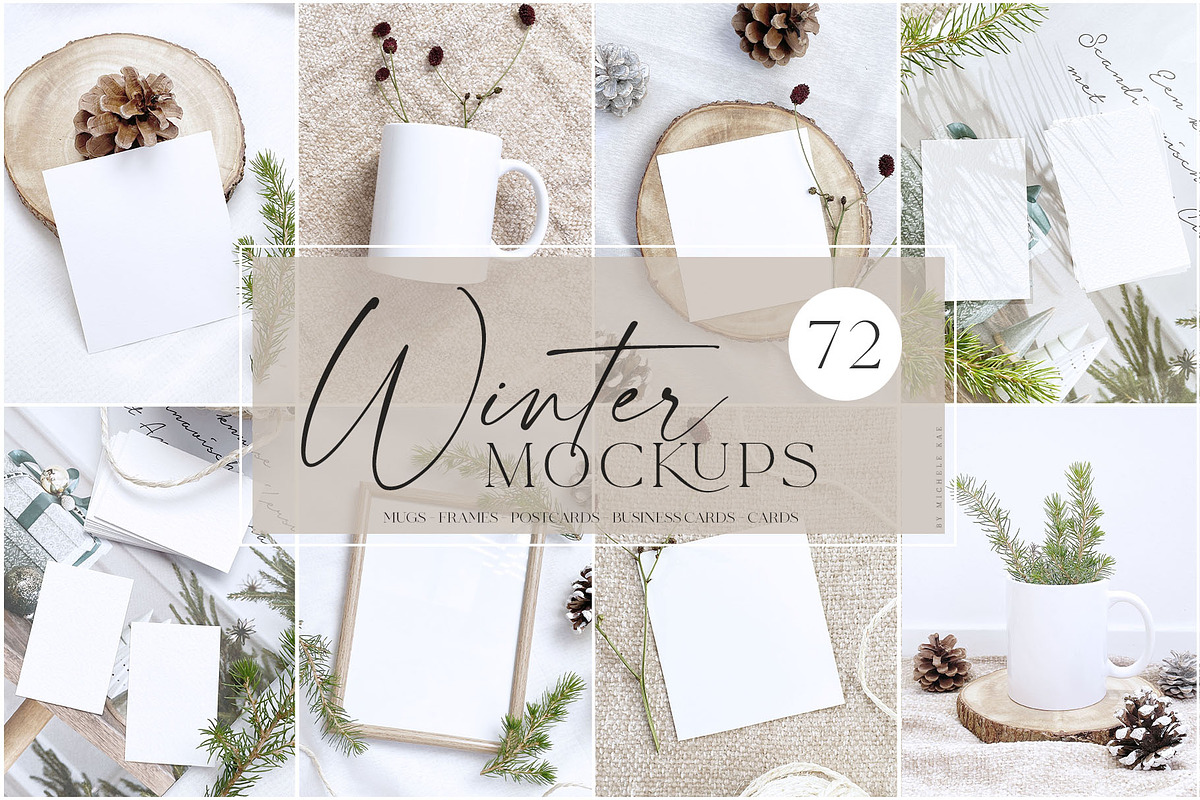 Winter Mockups, Mugs, Frames, Cards, a Household Mockup by Michèle Kae (Photo 1 of 10)