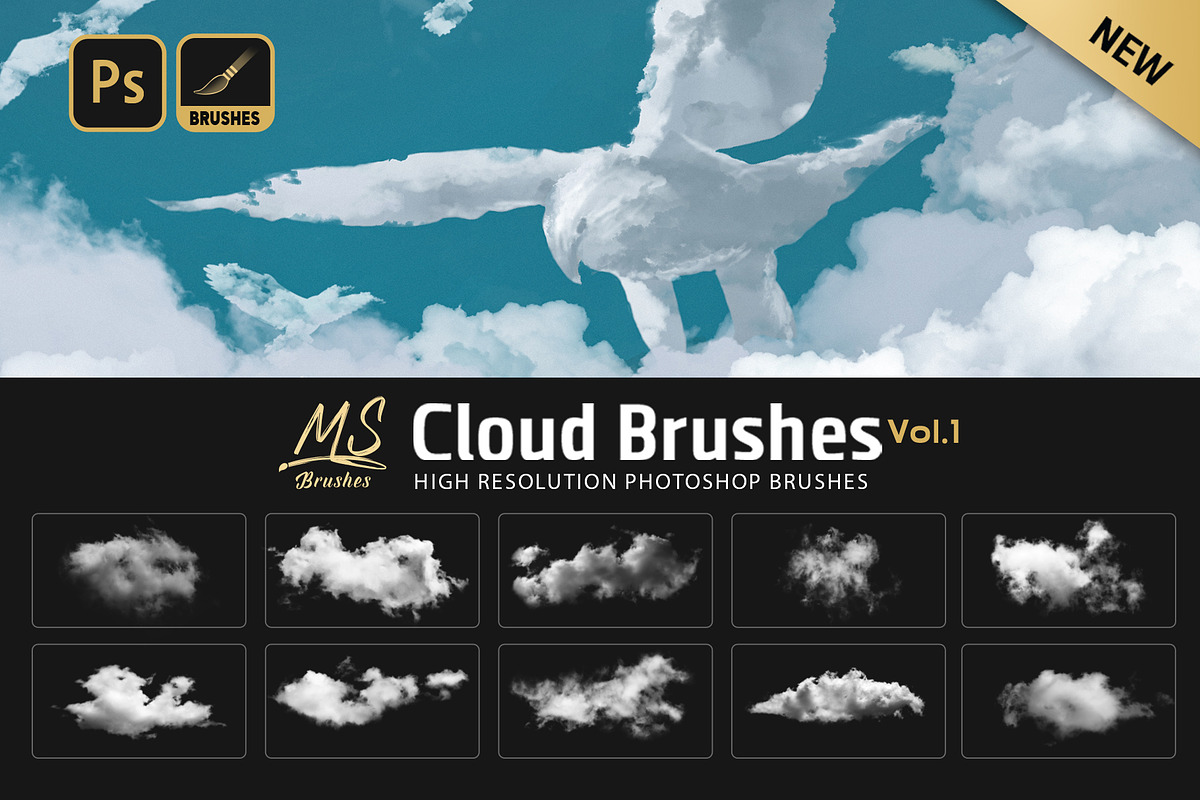 Cloud Photoshop Brushes, a Brush Add-On by Mohamed Saber (Photo 1 of 4)
