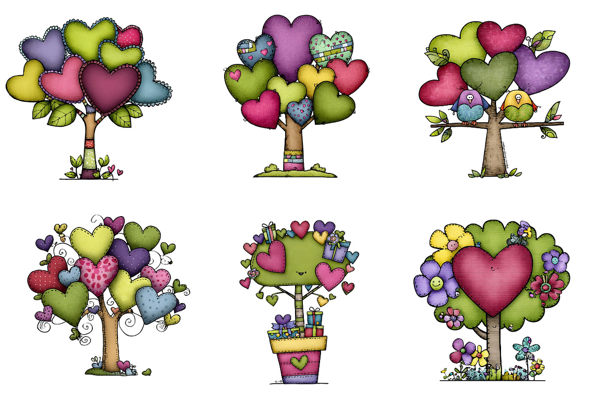 Whimsical Valentines Day Heart Tree, an Illustration by CreationArt (Photo 2 of 7)