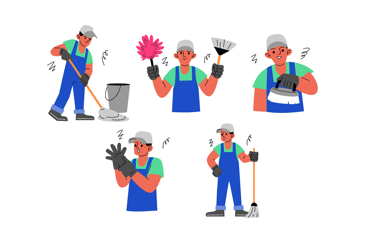 Cleaning Service Man Vol 2, a Work Illustration by SLAB! Design (Photo 2 of 3)