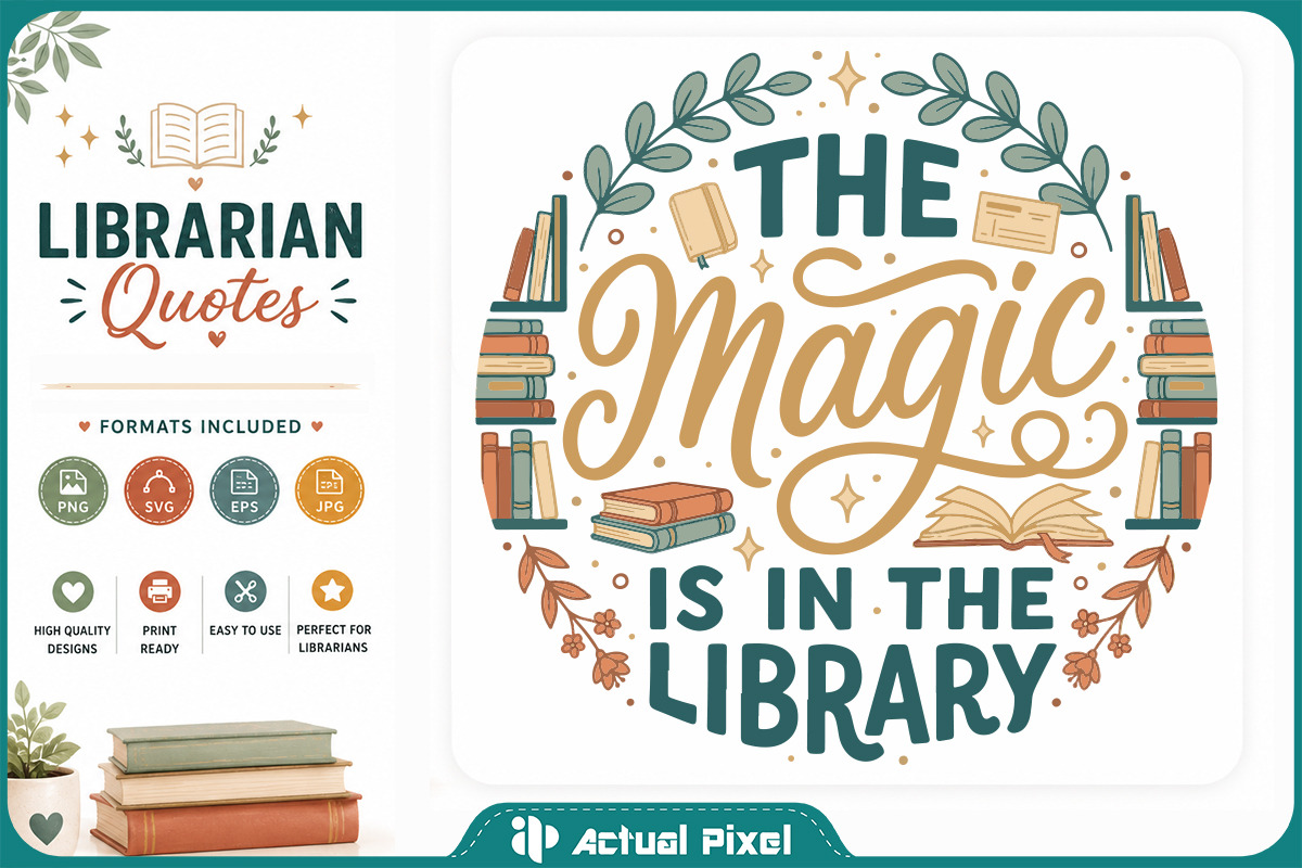 Librarian Quotes Bundle, an Object Graphic by Actual Pixel (Photo 20 of 20)