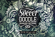 Soccer Graphic Doodle Patterns, a Pattern Graphic by BALABOLKA (Thumbnail 1 of 6)