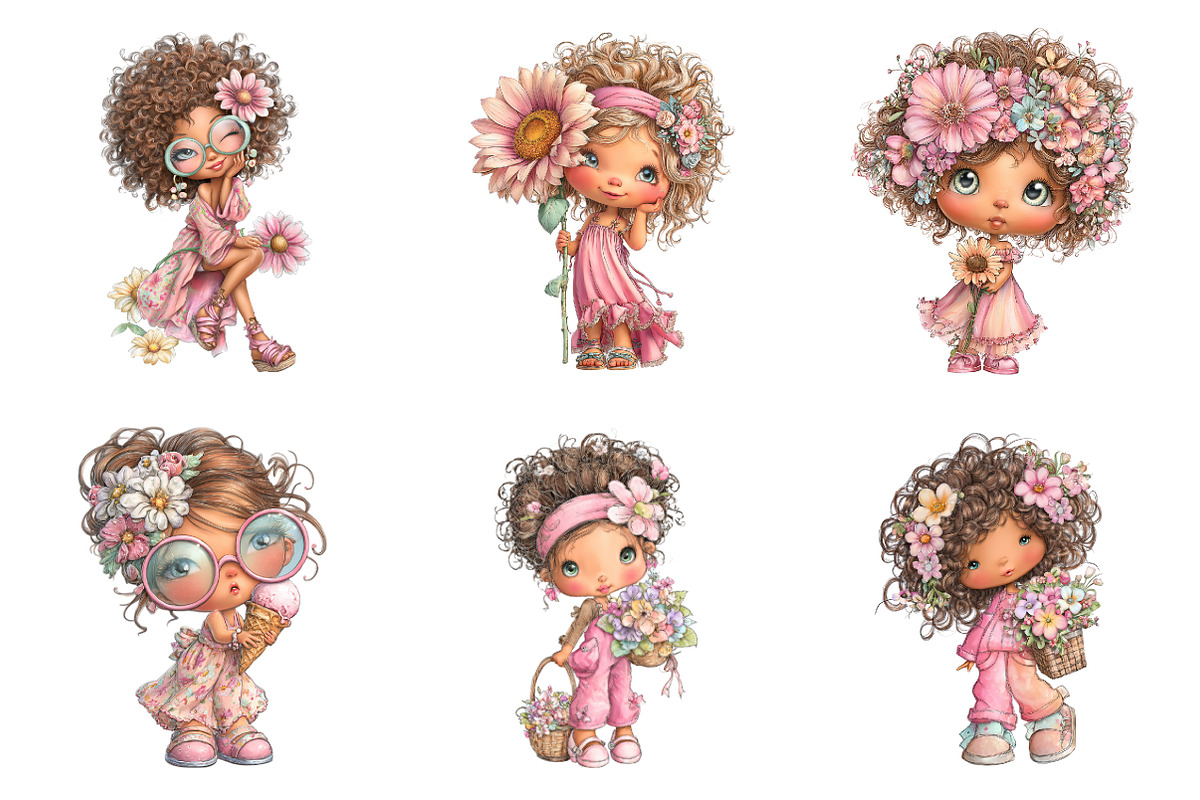 Summer Girls Png Clipart Bundle, an Illustration by SinaCreation (Photo 2 of 9)