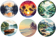 Nature & Landscape Watercolor Bundle, an Illustration by Pixels.Craft (Thumbnail 2 of 6)