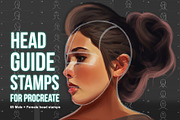 Head Guide Stamps for Procreate, a Brush Add-On by aivos (Thumbnail 1 of 5)