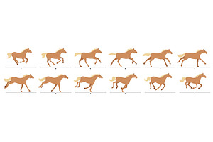 Cartoon running horse animation, an Animal Illustration by winwin.art