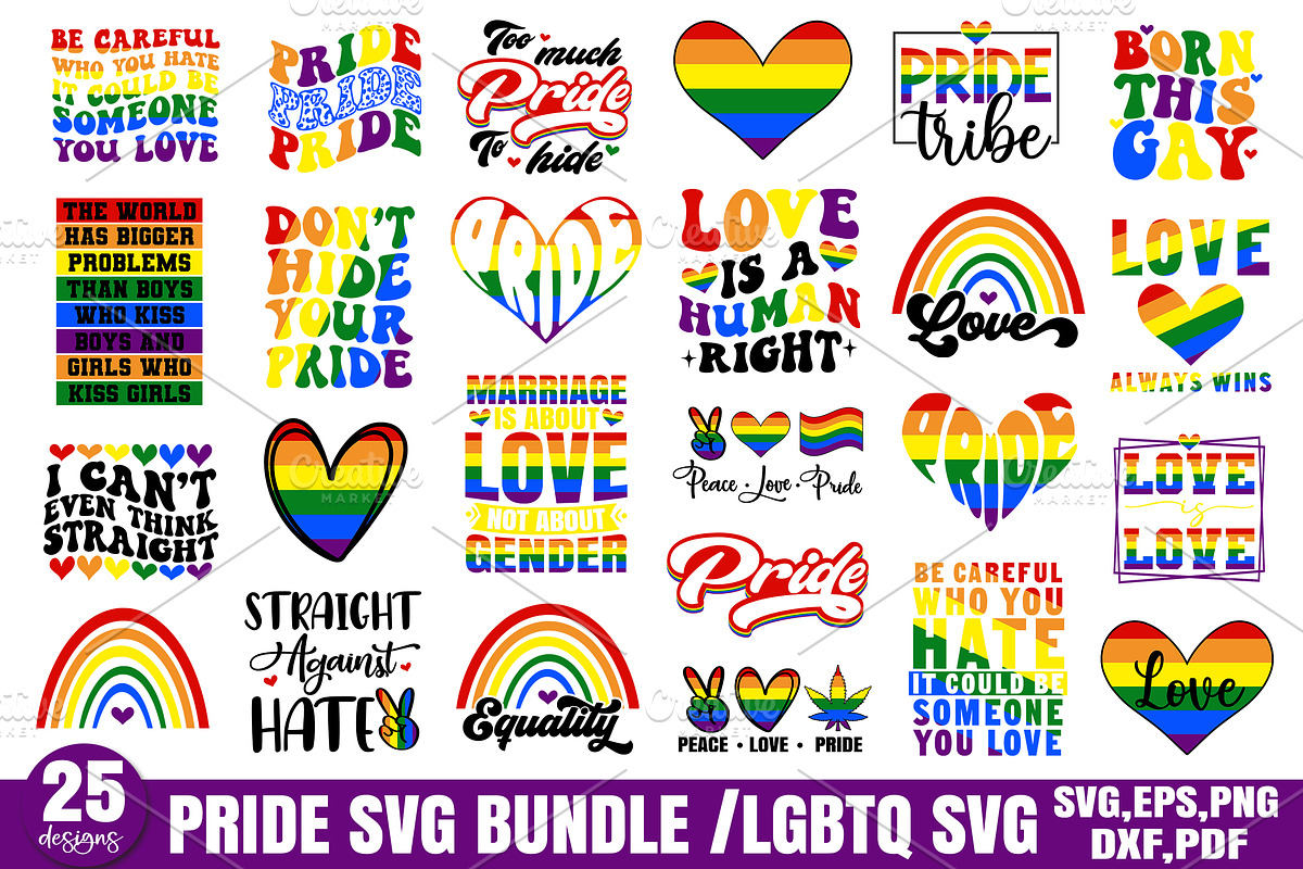 LGBTQ Pride SVG Bundle , Gay Pride, a Graphic by Designer302 (Photo 1 of 26)