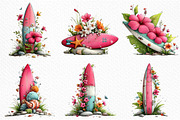 Whimsical Summer Surfboard Clipart, an Illustration by Craft Nest (Thumbnail 2 of 12)