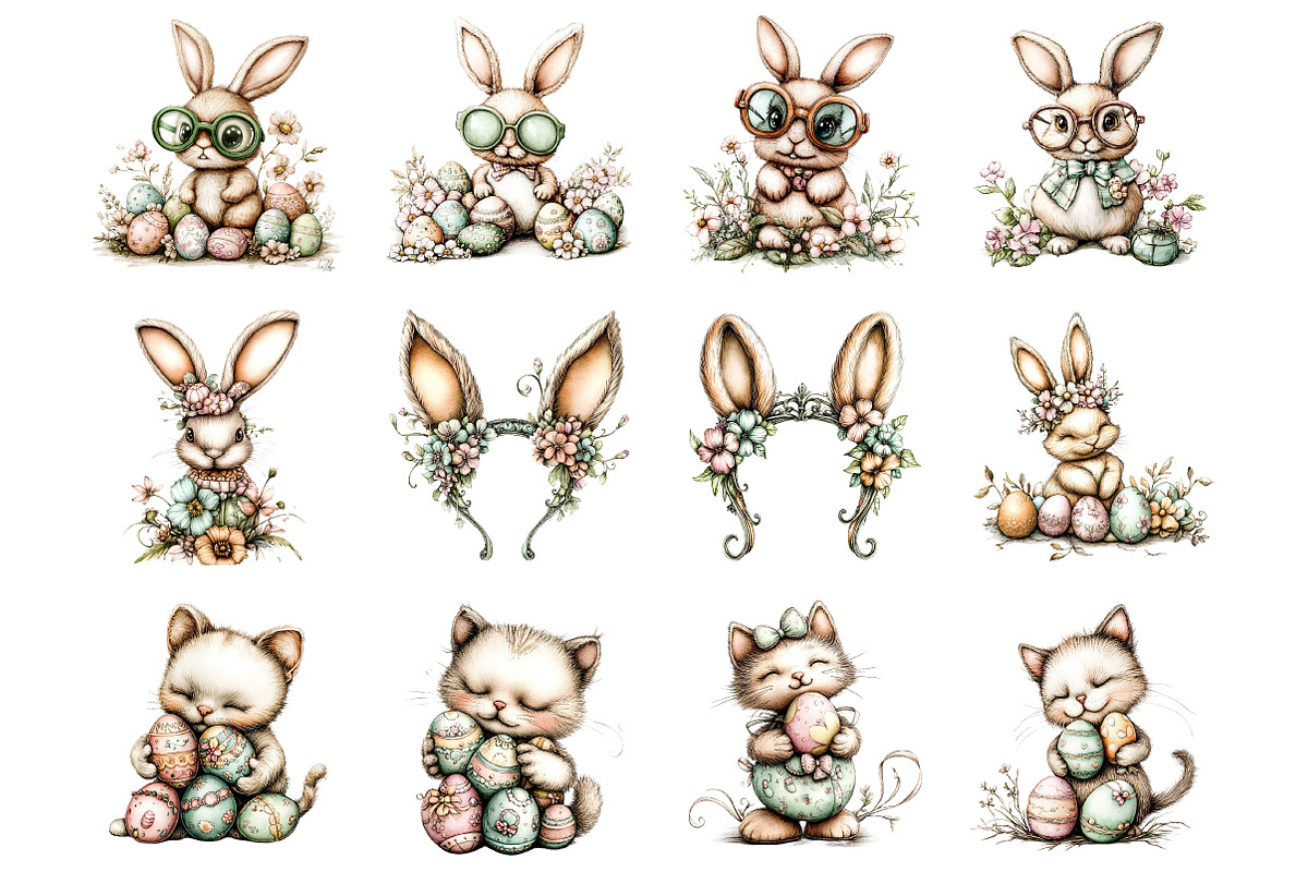 Whimsical easter clipart - Easter, an Illustration by SinaCreation (Photo 2 of 11)