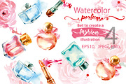 Watercolor  collection of perfume, an Object Graphic by Gulnara Khadeeva (Thumbnail 1 of 4)