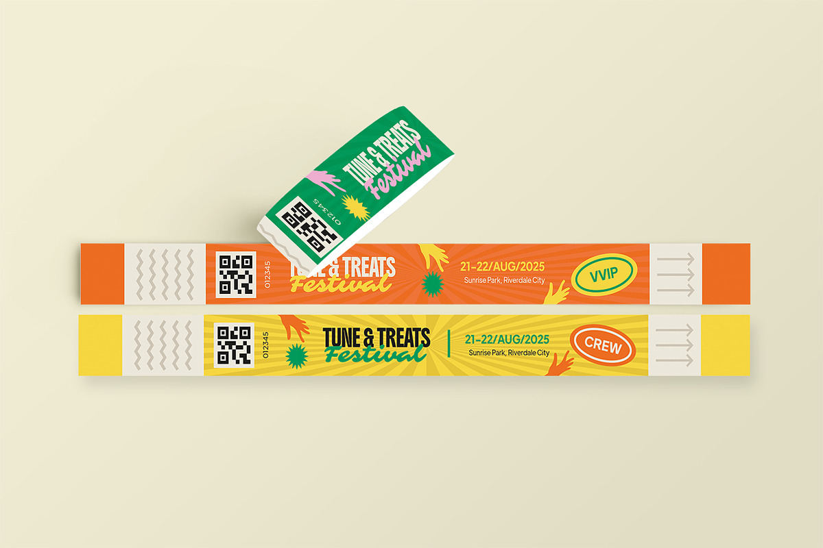 Tunes & Treats - Wristband Ticket, a Print Template by StreaksideStd (Photo 2 of 3)