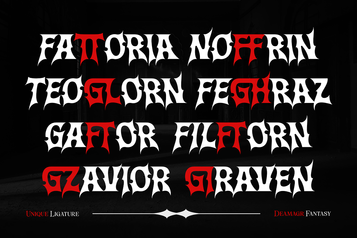 Deamagr - Gothic Fantasy Game Font, a Blackletter Font by Typia Nesia (Photo 3 of 13)