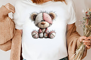 Watercolor Teddy Bear Clipart Bundle, an Illustration by Canvas Craft (Thumbnail 7 of 8)