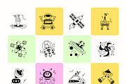 UFO Doodle Icons, a Solid Icon by Prosymbols (Thumbnail 6 of 8)