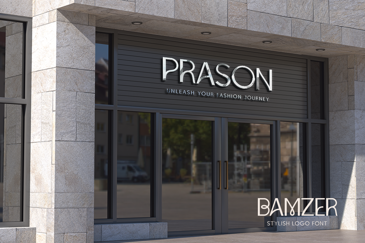 Bamzer Stylish Logo Font, a Sans Serif Font by Typebae (Photo 3 of 9)