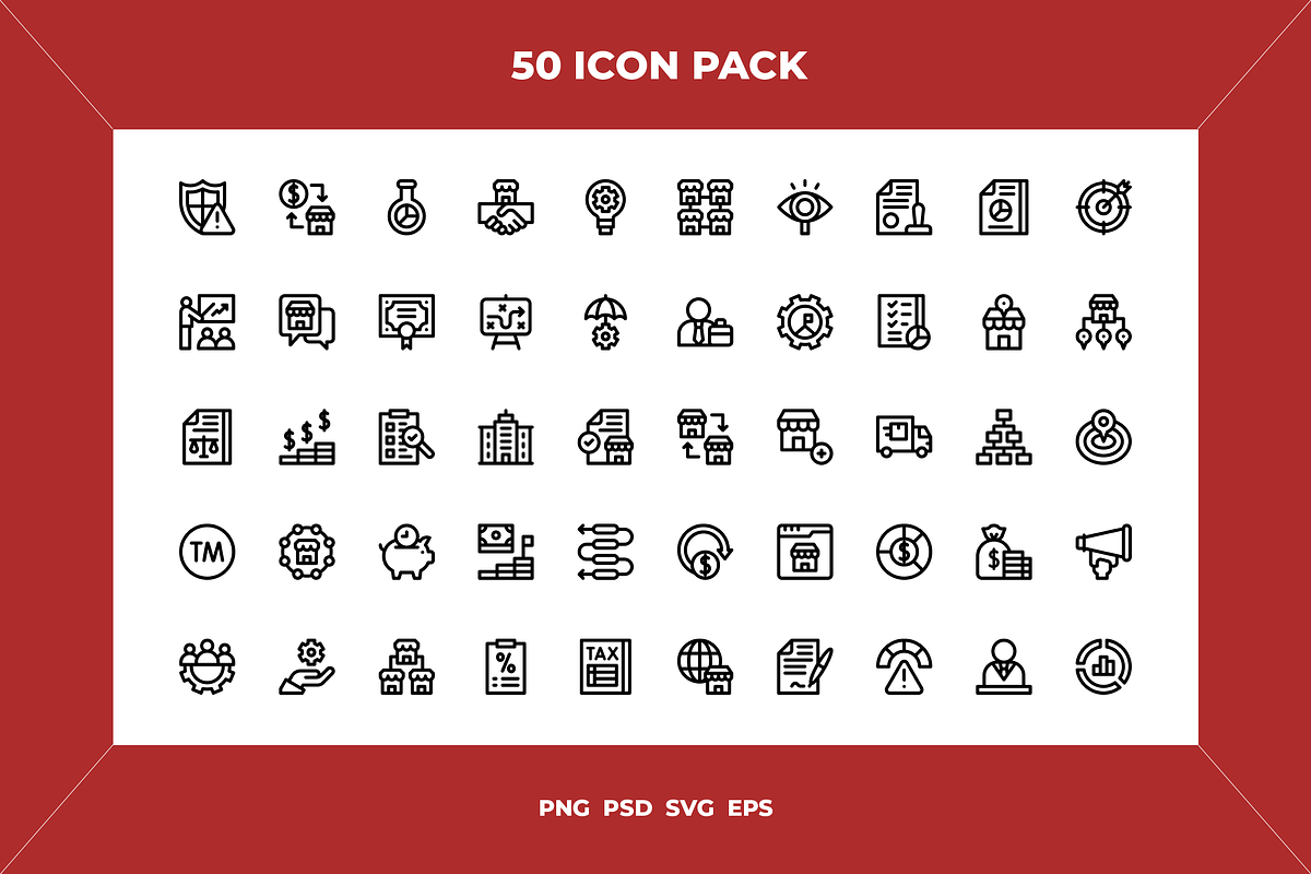Franchising icons, an Outline Icon by Wencory (Photo 1 of 2)