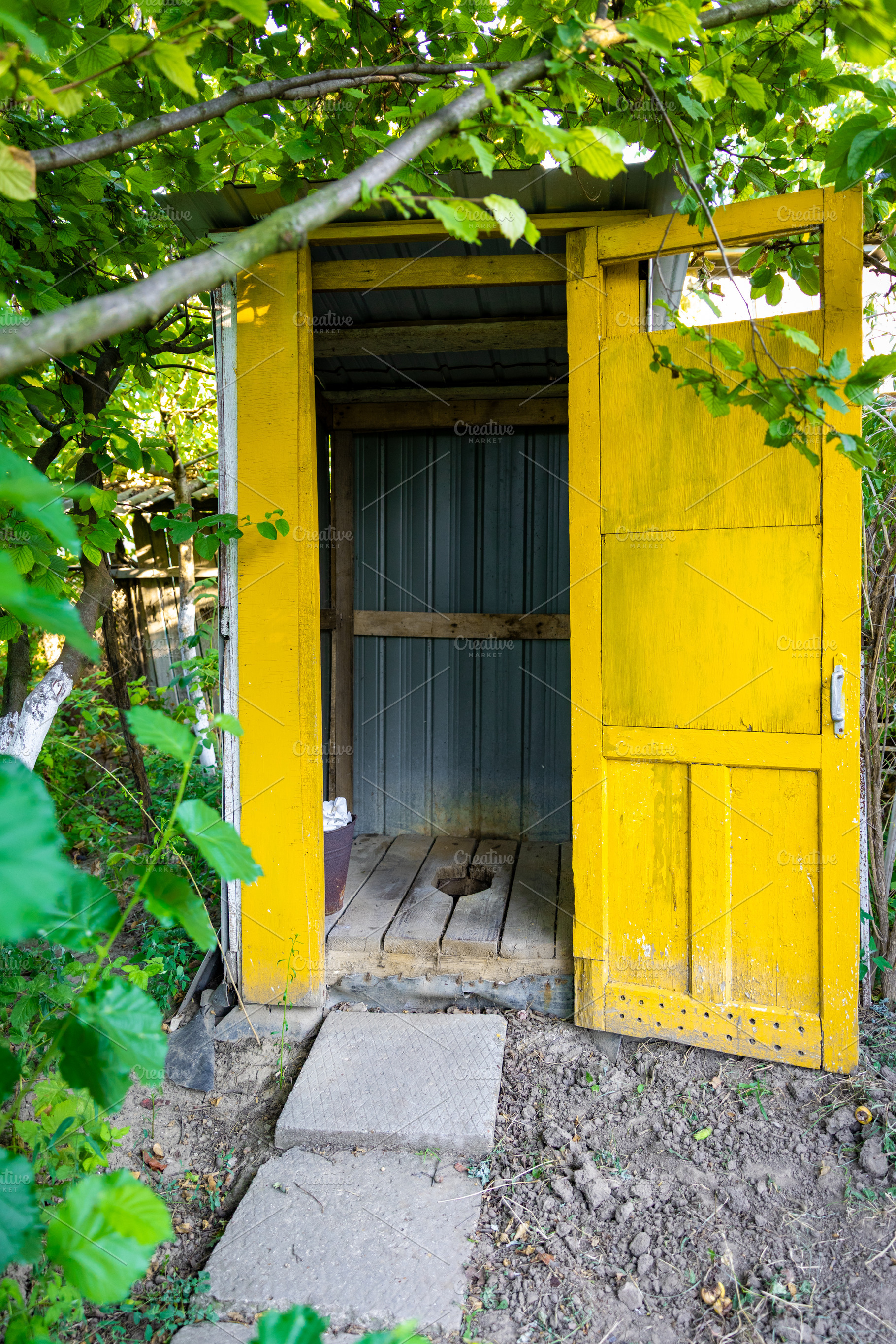 Traditional Outdoor Wooden Outhouse, an Architecture Photo by Ales Munt