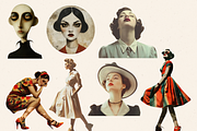 SURREAL 50S CLIPART PACK, a Person Illustration by Daring Digies (Thumbnail 5 of 10)