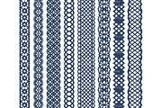 Navy Lace Border Clipart & Vectors, an Illustration by Amanda Ilkov (Thumbnail 3 of 5)