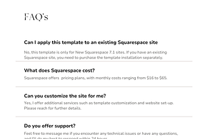 Squarespace Website Theme Template