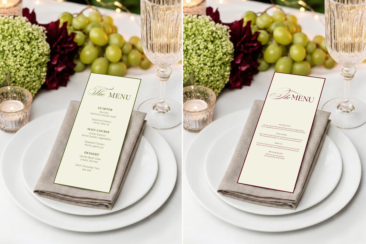 4x9.25 Garden Wedding Menu Mockup, an Advertising Mockup by Serenefeeling (Photo 2 of 8)