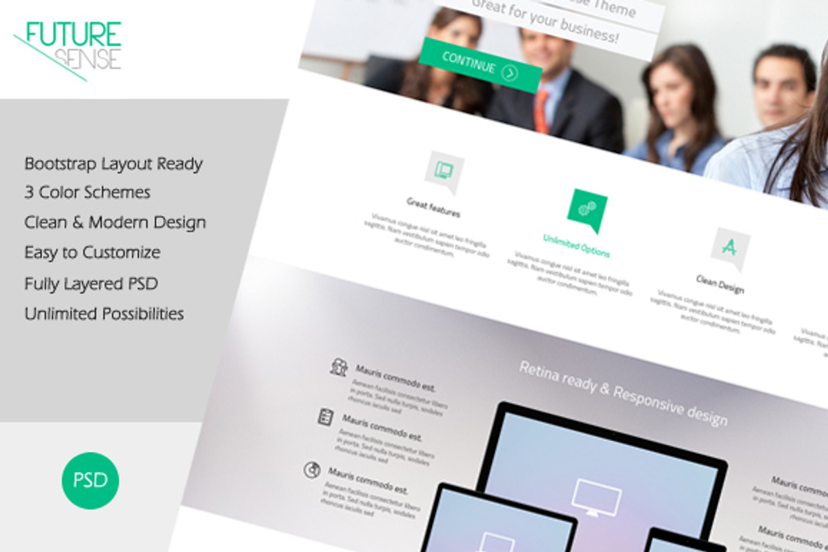 FutureSense - MultiPurpose Template, a Websites & App Template by rosettichefs (Photo 1 of 5)