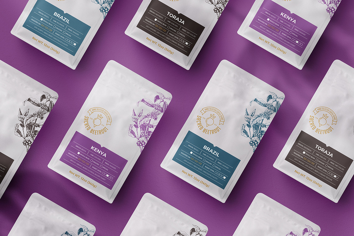 Sacred Beetroot Coffee Bag Ai, a Marketing Template by fisihsani (Photo 2 of 7)
