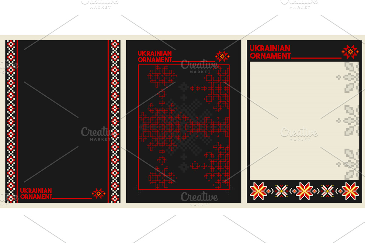 Ukrainian poster set with embroidery, an Object Illustration by art PVP - market