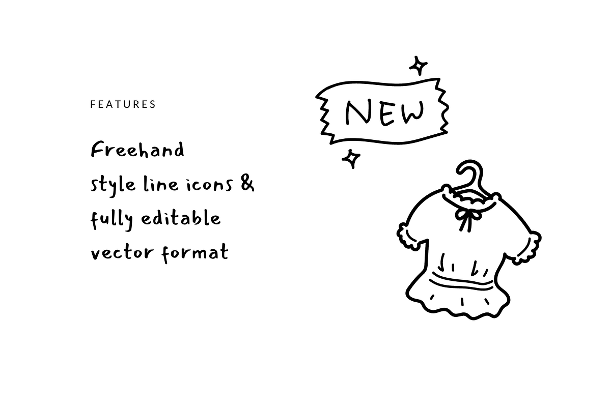 70 doodle icons 'shopping', an Outline Icon by Pinkbrush (Photo 4 of 5)