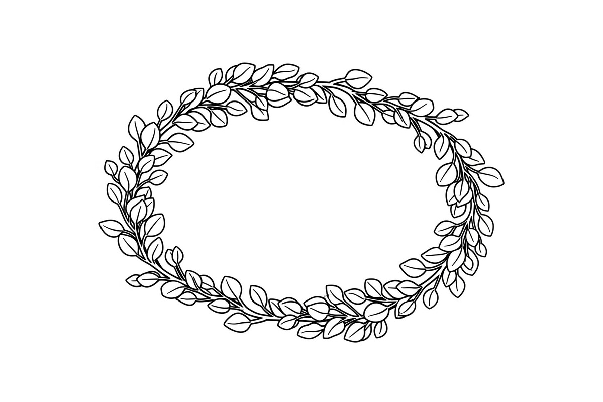Botanical Oval Wreath Frame Bundle, an Illustration by Designer_Momina (Photo 6 of 51)