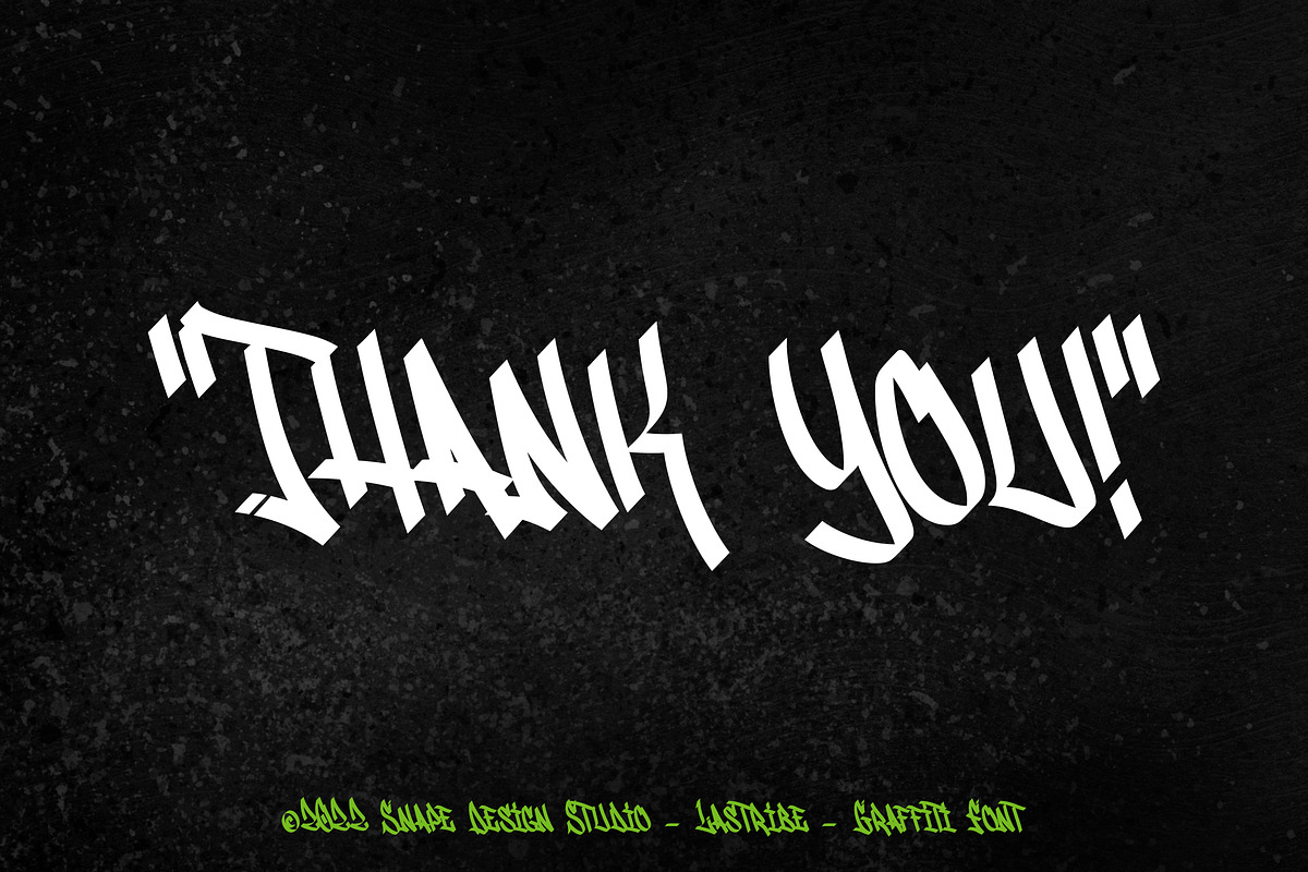 Lastribe - Graffiti Font, a Font by Snape Design Studio (Photo 5 of 5)