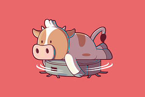 Vacuuuum Cow!, an Animal Illustration by pedrors