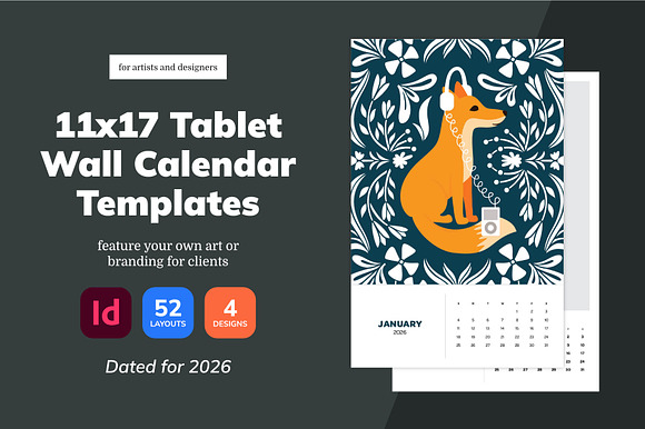 2026 InDesign Calendar Tablet Size preview 8