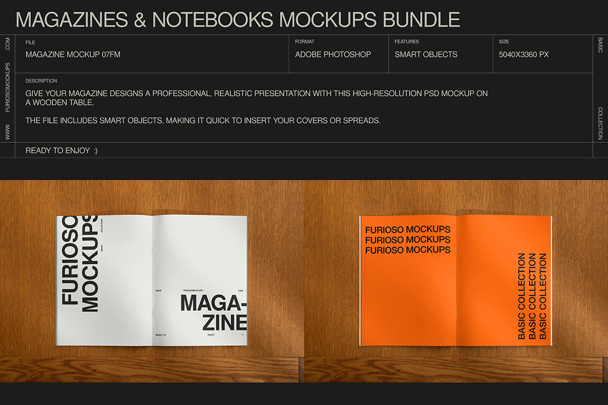 Magazines & Notebooks Mockup Bundle, a Books & Magazine Mockup by FURIOSO mockups (Photo 6 of 14)