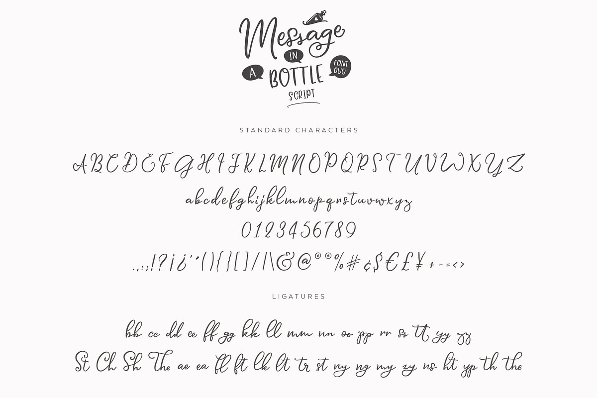 Message In A Bottle Font Duo, a Script Font by Ayca Atalay (Photo 15 of 19)