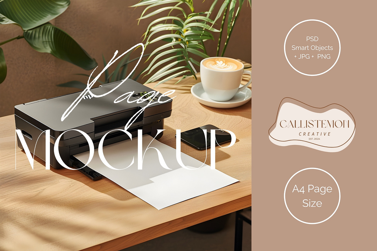Minimal Printer Mockup - PR006 - 001, a Books & Magazine Mockup by Callistemon Creative (Photo 1 of 7)