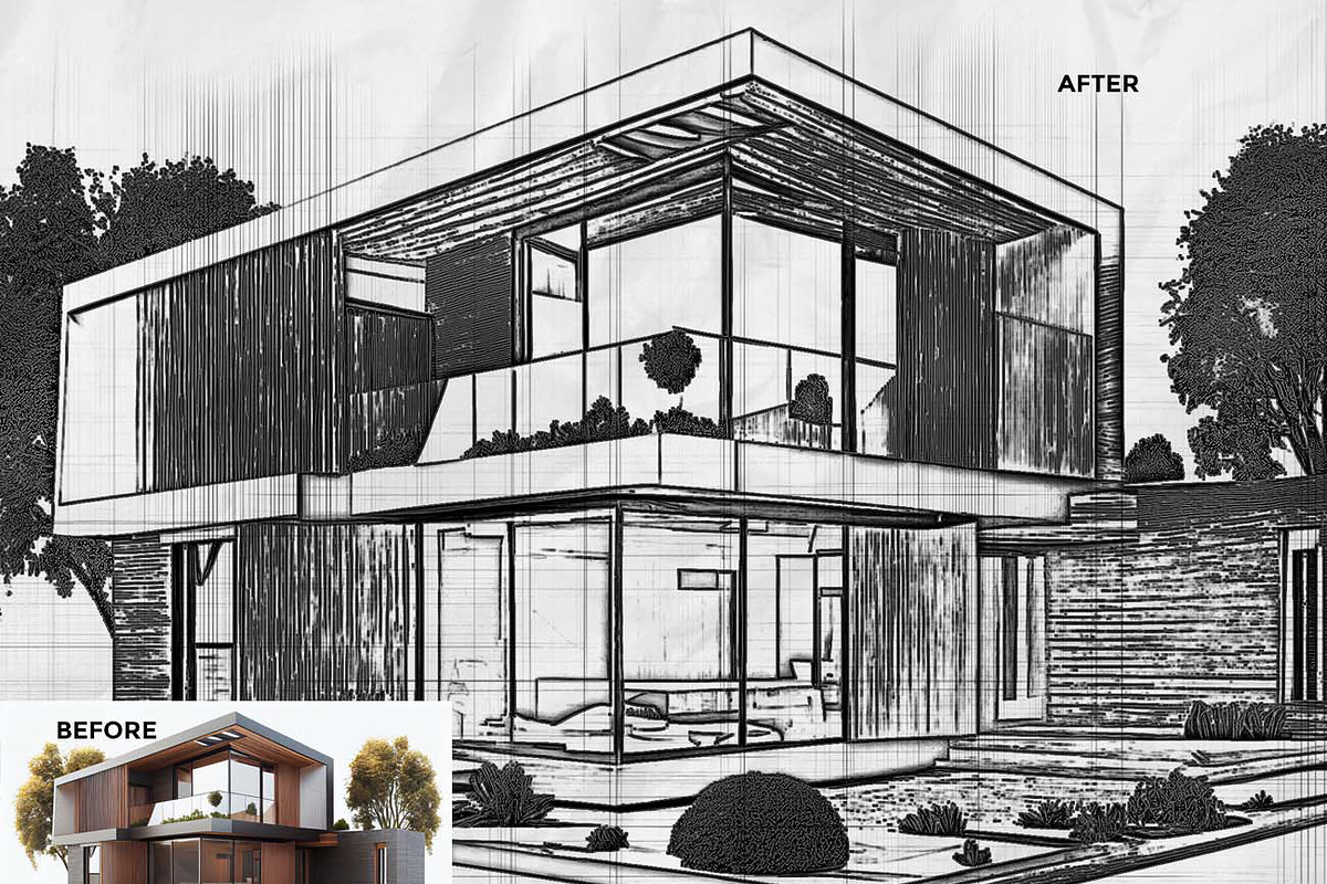 Architectural Pencil Sketch Pro, an Action Add-On by Studio Retouch (Photo 9 of 11)