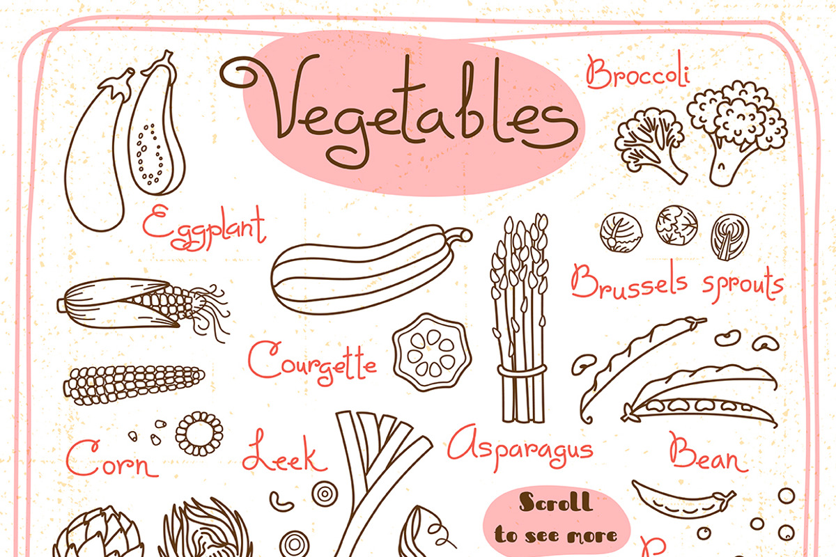 Vegetables - Design Set, a Decorative Illustration by Baksiabat (Photo 2 of 3)