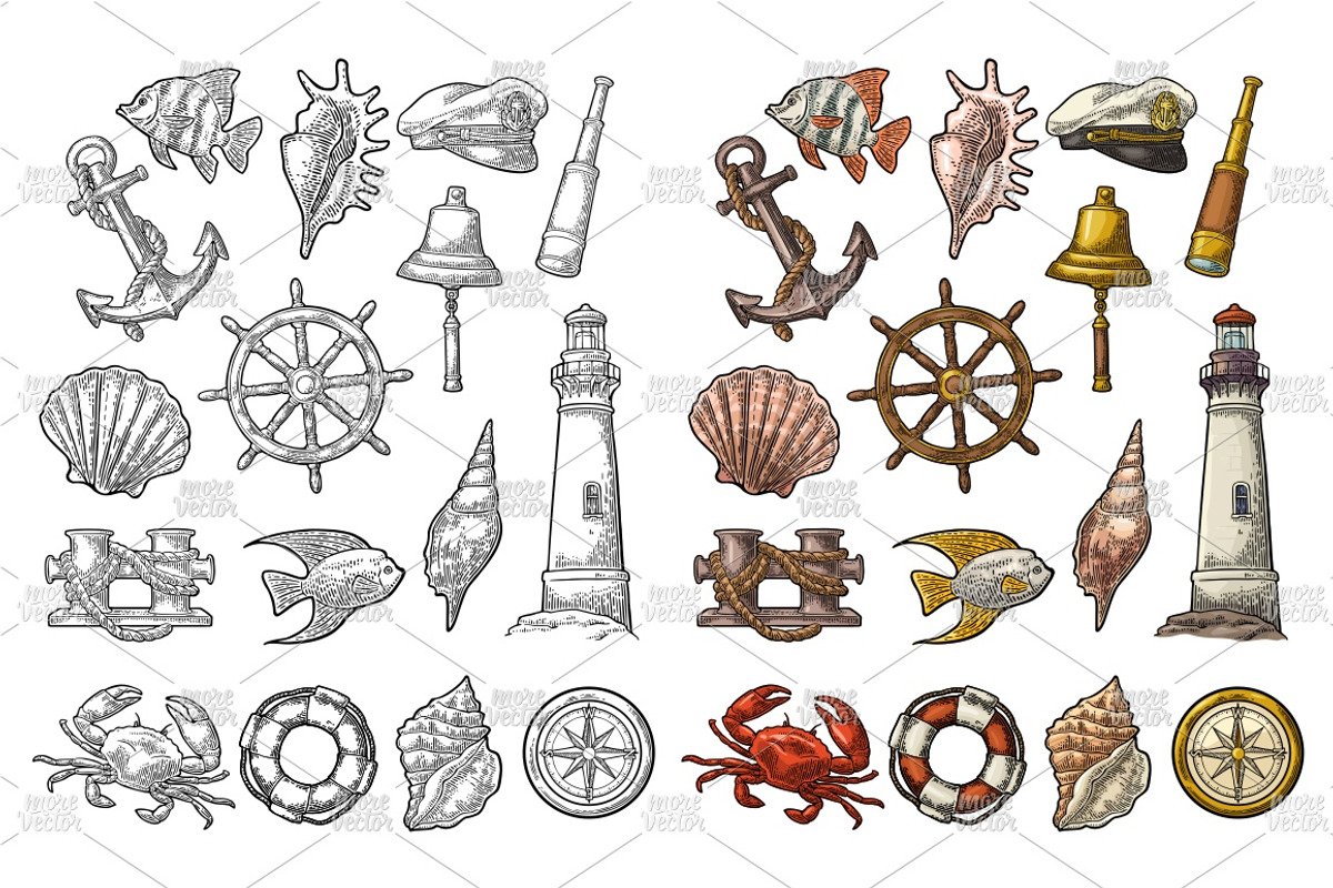 Anchor wheel ship engrave, an Illustration by MoreVector