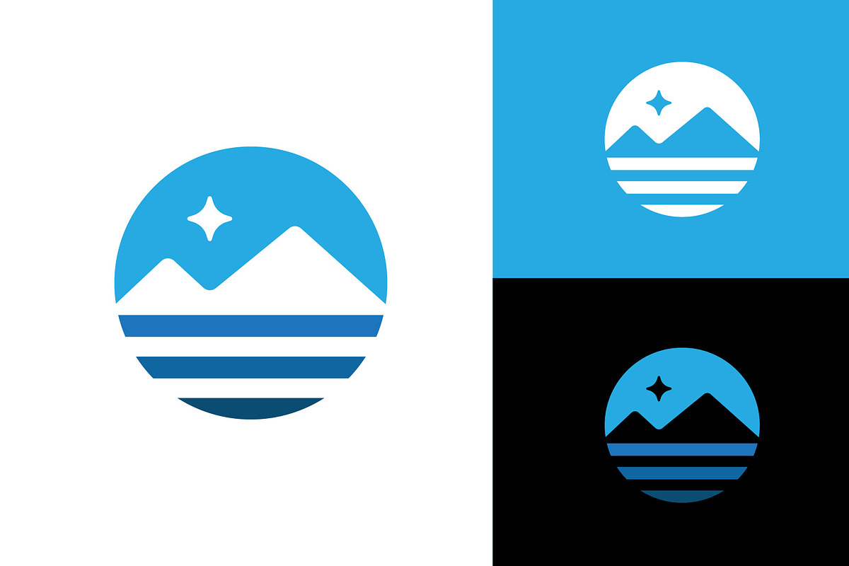 Mountain Sun And Sea Adventure Logo, a Branding & Logo Template by funpixel
