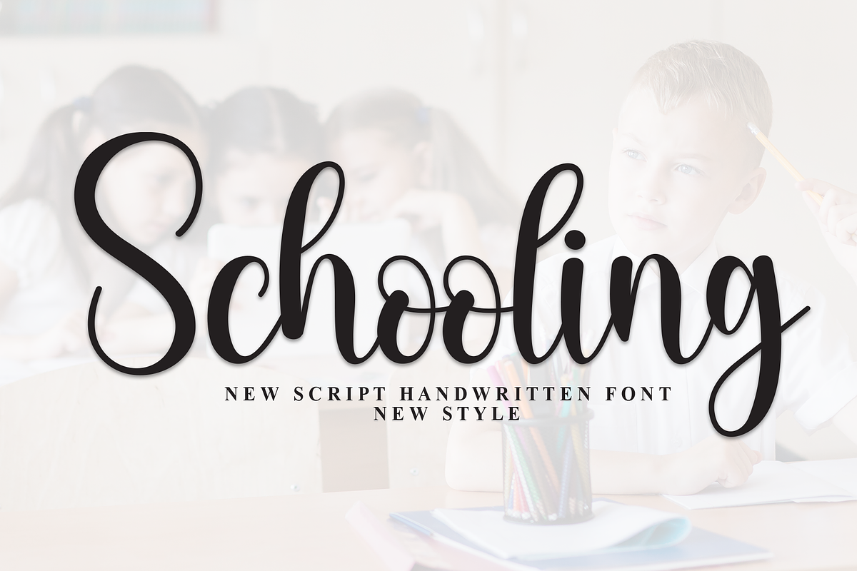 Schooling | Script Font, a Handwritten Font by Scratchones (Photo 1 of 8)