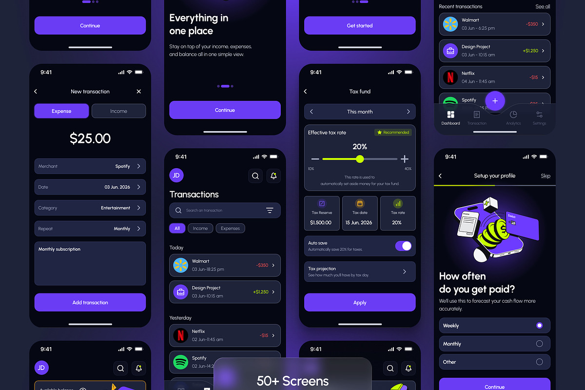 Finance App UI Kit, an UI Kit Template by Creative Graphics (Photo 6 of 8)