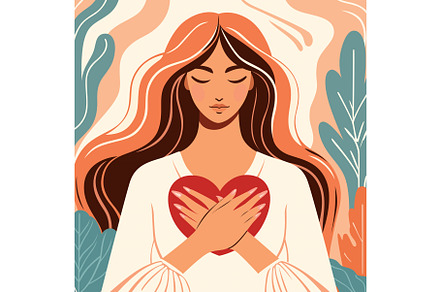 Woman Holding Heart