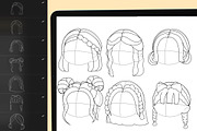 130+ Procreate Hair Stamp Brushes, a Brush Add-On by DrawingStoryShop (Thumbnail 6 of 18)