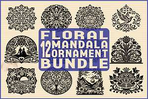 Floral Mandala Ornament Bundle, an Object Graphic by jahid234