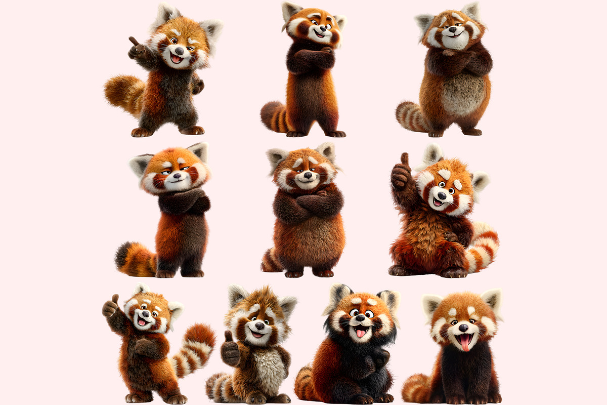 Red Panda PNG Clipart Bundle, a Graphic by M9 Design (Photo 8 of 10)